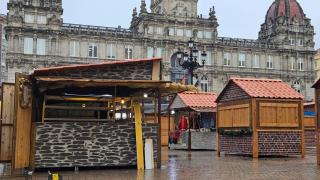 El mercadillo de Navidad de A Coruña en su último día.