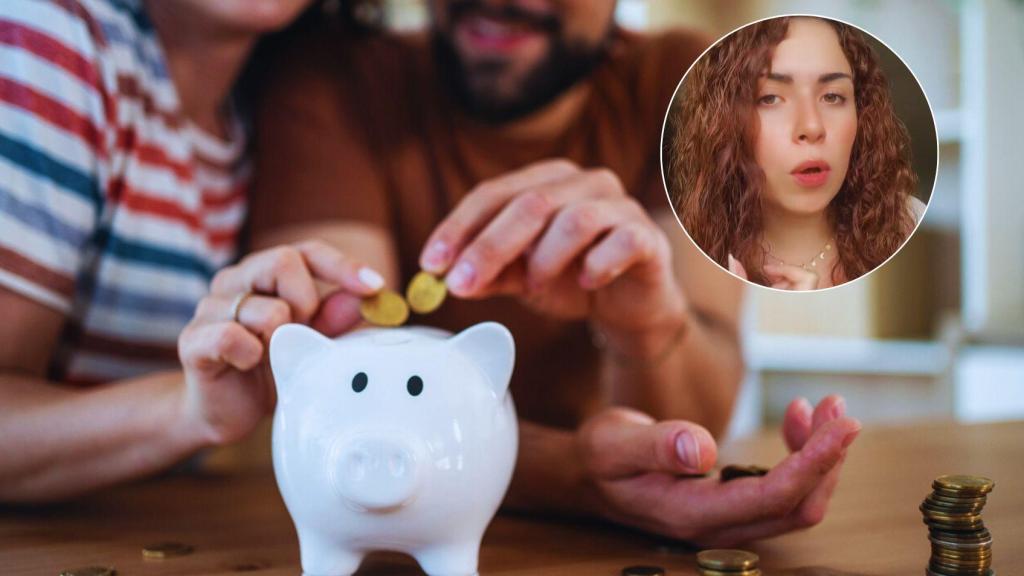 Pareja con ahorros y la creadora de contenido @saraa.inf.