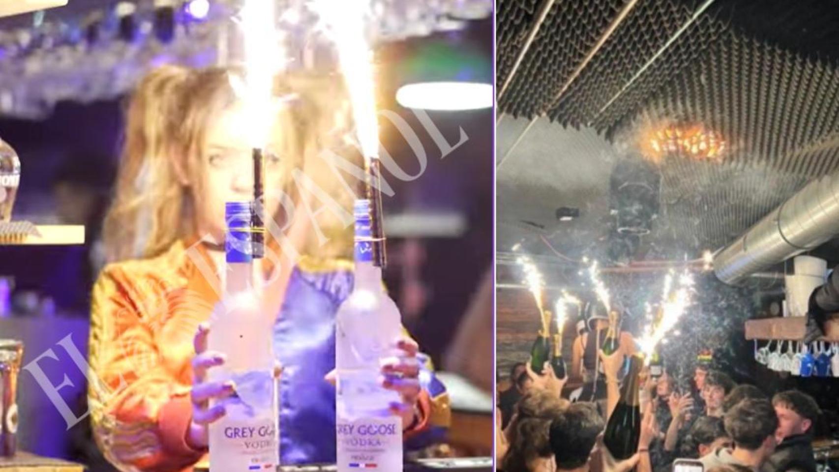 Imagen de las bengalas utilizadas en el interior del bar de Suiza en el que murieron al menos 47 personas.