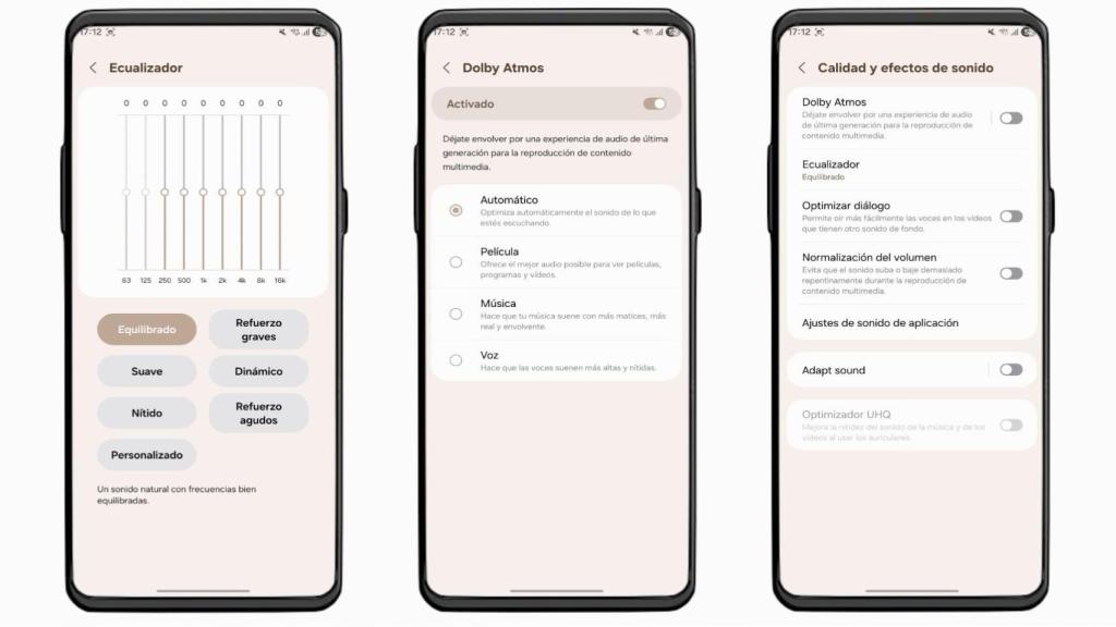 Ajustes de sonido en OneUI