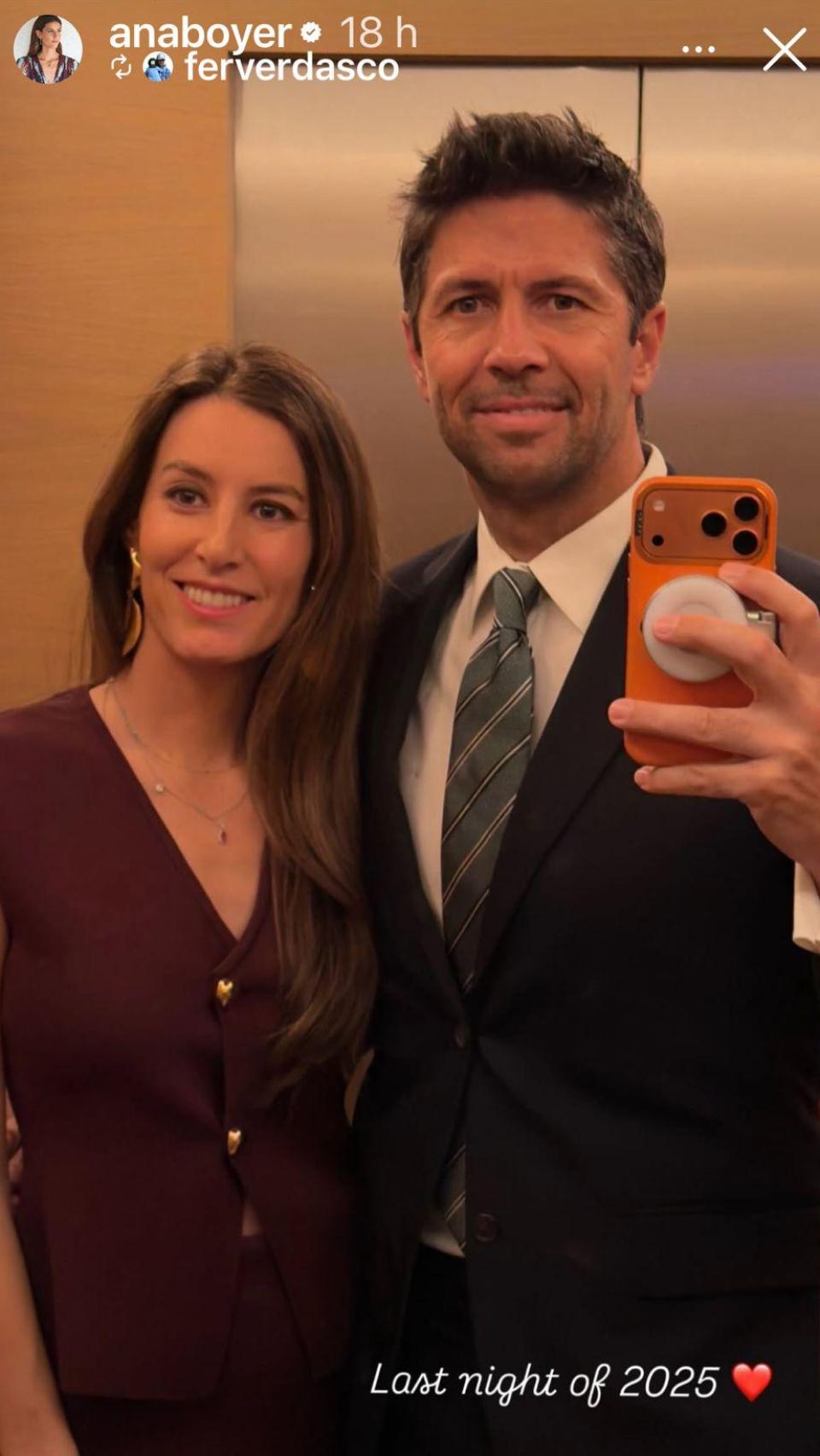 Ana Boyer y Fernando Verdasco, en una imagen de sus redes sociales.