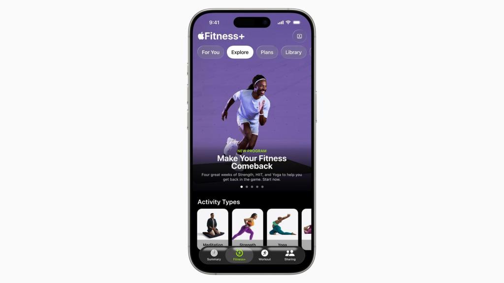 Programas de Apple Fitness+.