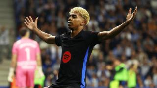 Lamine Yamal celebra el gol marcado al Espanyol la temporada pasada.