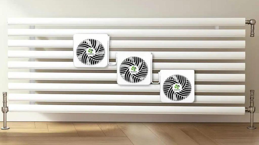 Los ventiladores EcoCalm en un radiador.