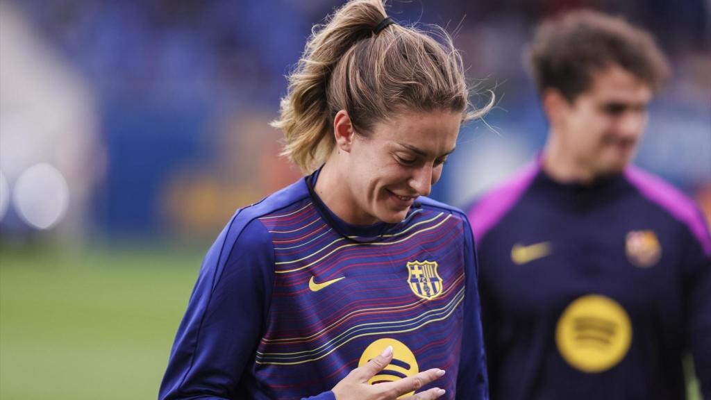 Alexia Putellas, durante un calentamiento con la selección femenina del FC Barcelona