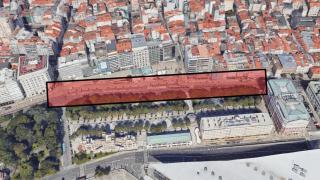 El tramo afectado entre el Banco Pastor y el Teatro Colón