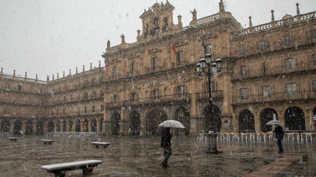 Nieve en la capital salmantina