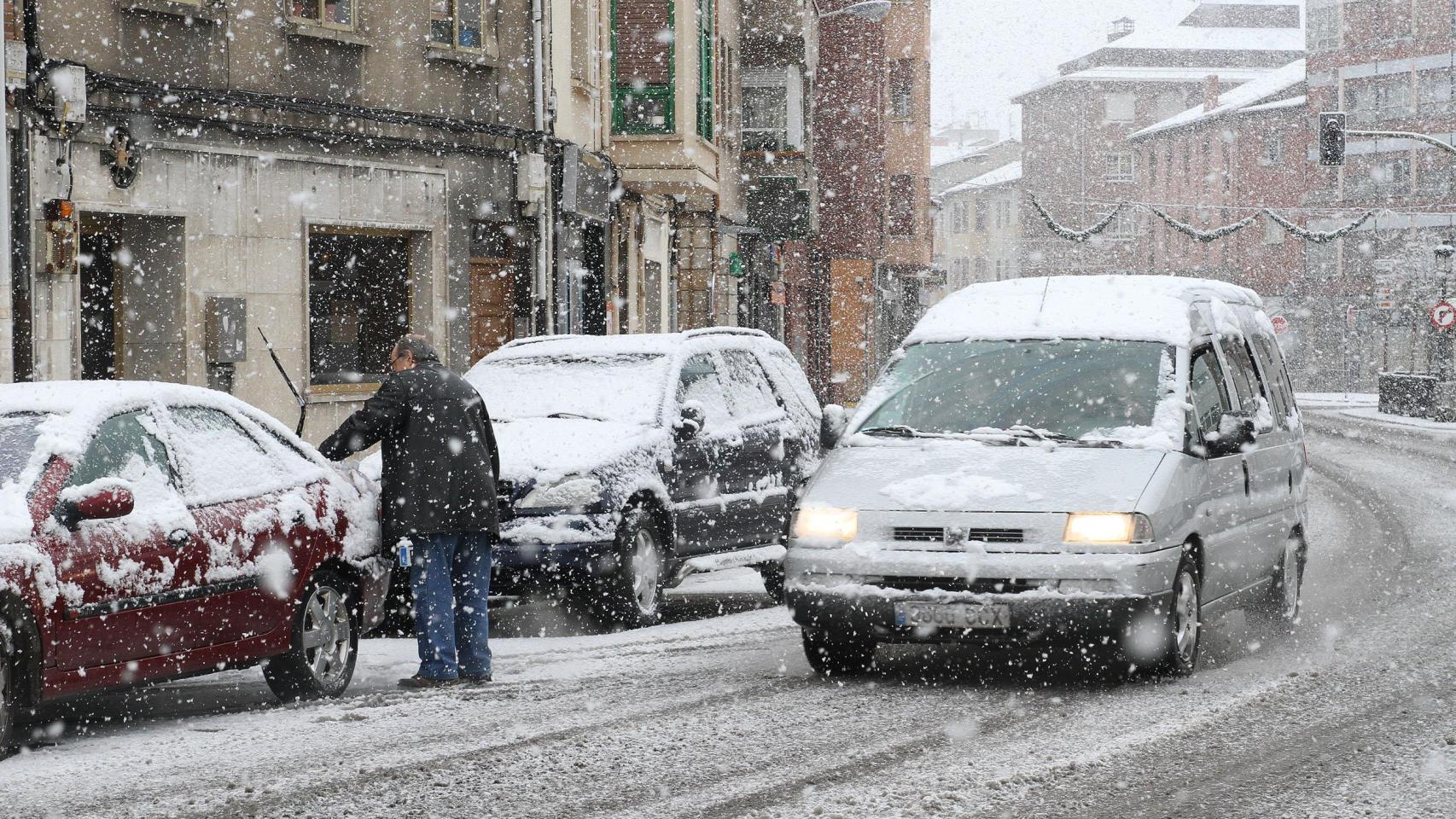 Intensa nevada en la provincia de Palencia.