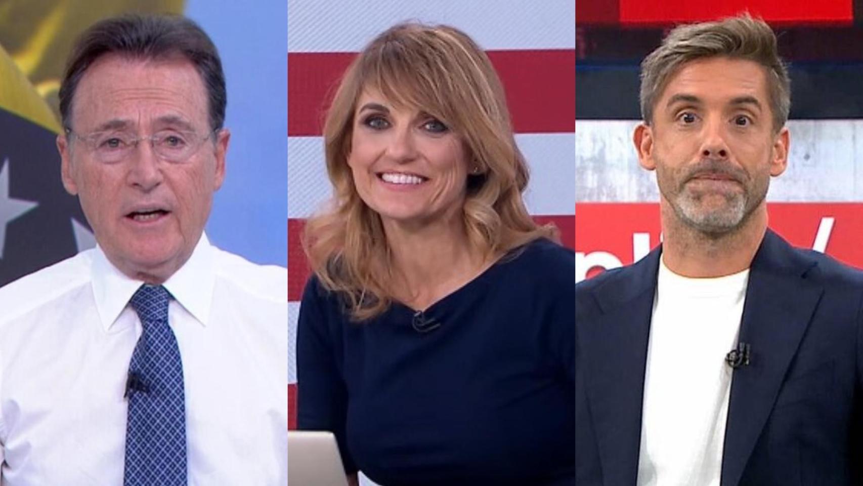 Matías Prats en 'Antena 3 Noticias', Lourdes Maldonado en 'Telediario Fin de Semana' y José Yélamo en 'laSexta Xplica'.