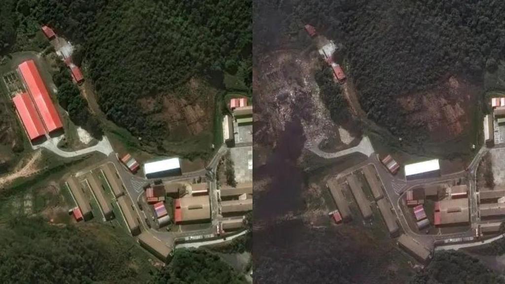 Fuerte Tiuna, antes y después del ataque.