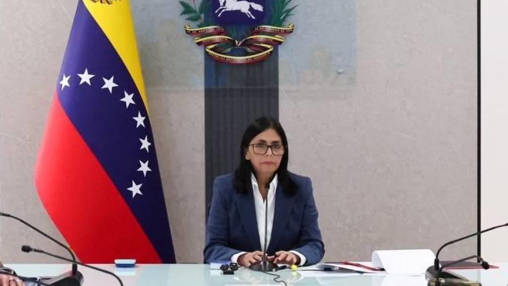 Delcy Rodríguez junto al resto de la cúpula chavista venezolana.