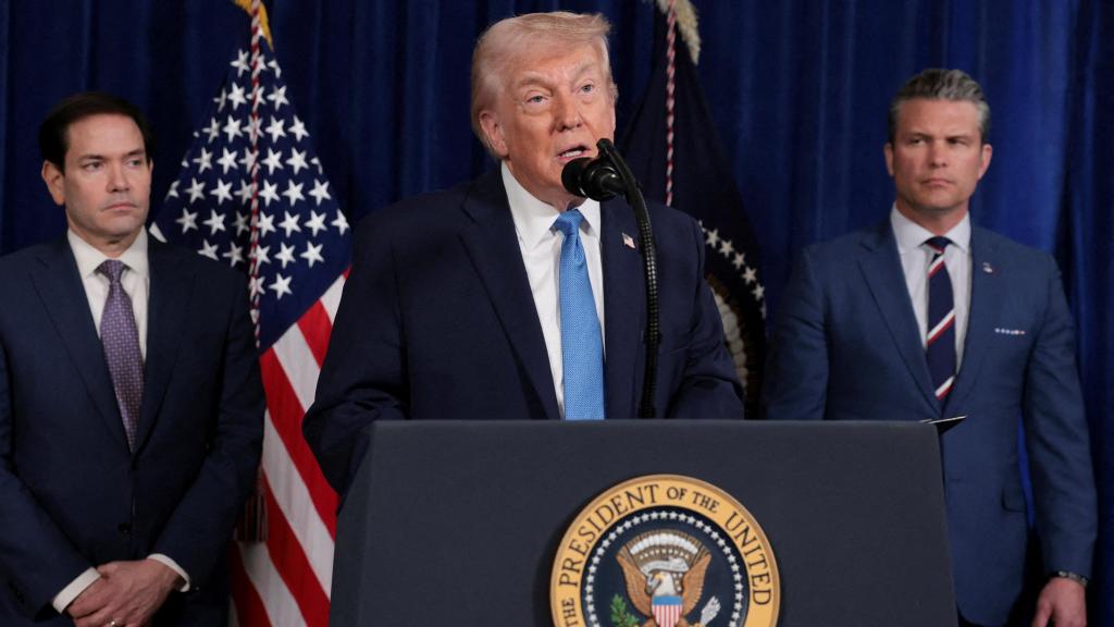 El presidente de Estados Unidos, Donald Trump, durante la conferencia de prensa posterior al ataque a Venezuela