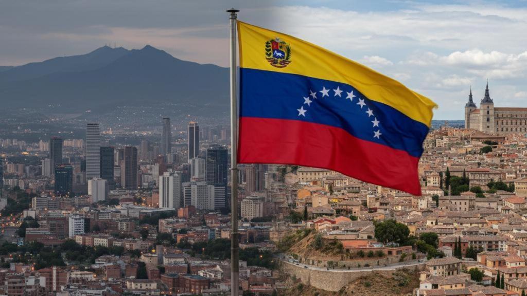 Montaje de Caracas y Toledo creado con IA.