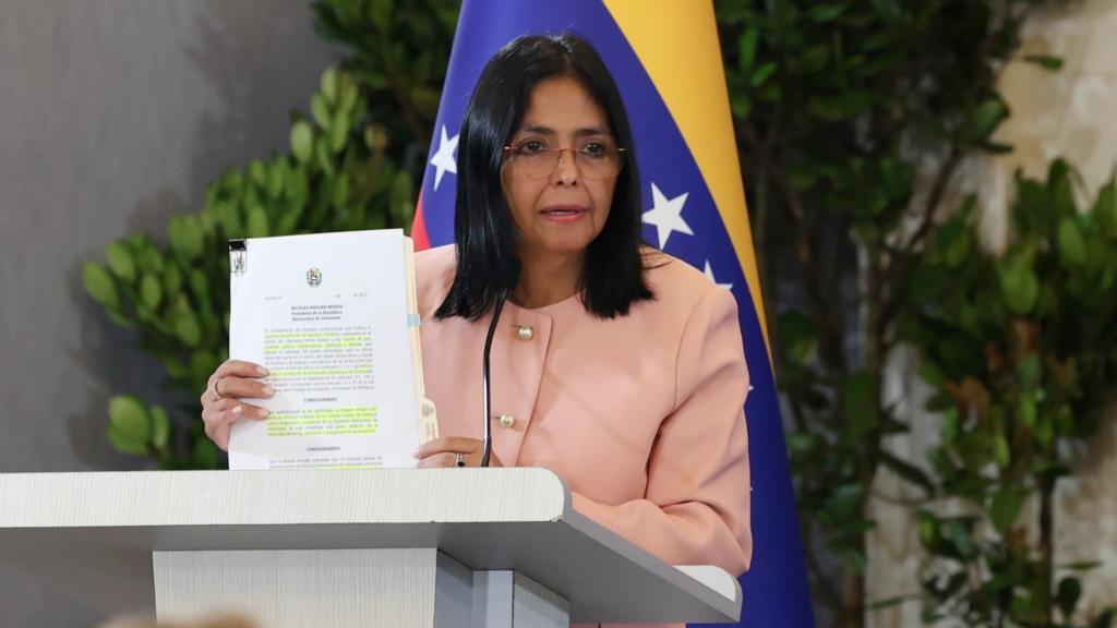 Una foto de archivo de la actual presidenta de la República Bolivariana de Venezuela, Delcy Rodríguez.