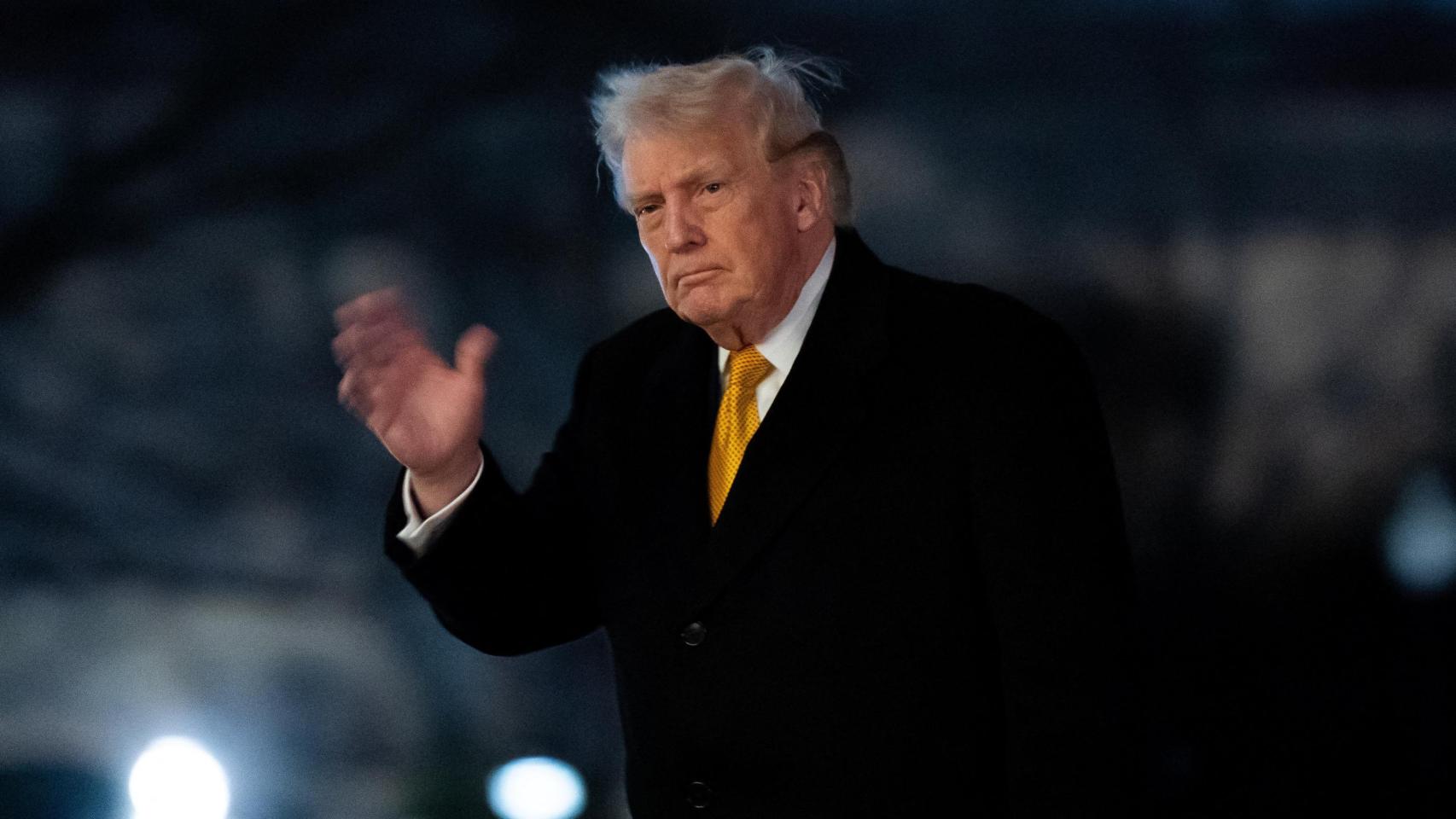 Donald Trump, presidente de Estados Unidos, a su llegada a la Casa Blanca procedente de Mar-A-Lago.