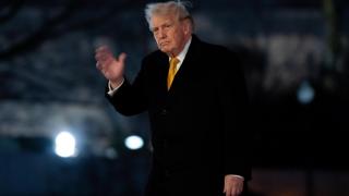 Donald Trump, presidente de Estados Unidos, a su llegada a la Casa Blanca procedente de Mar-A-Lago.