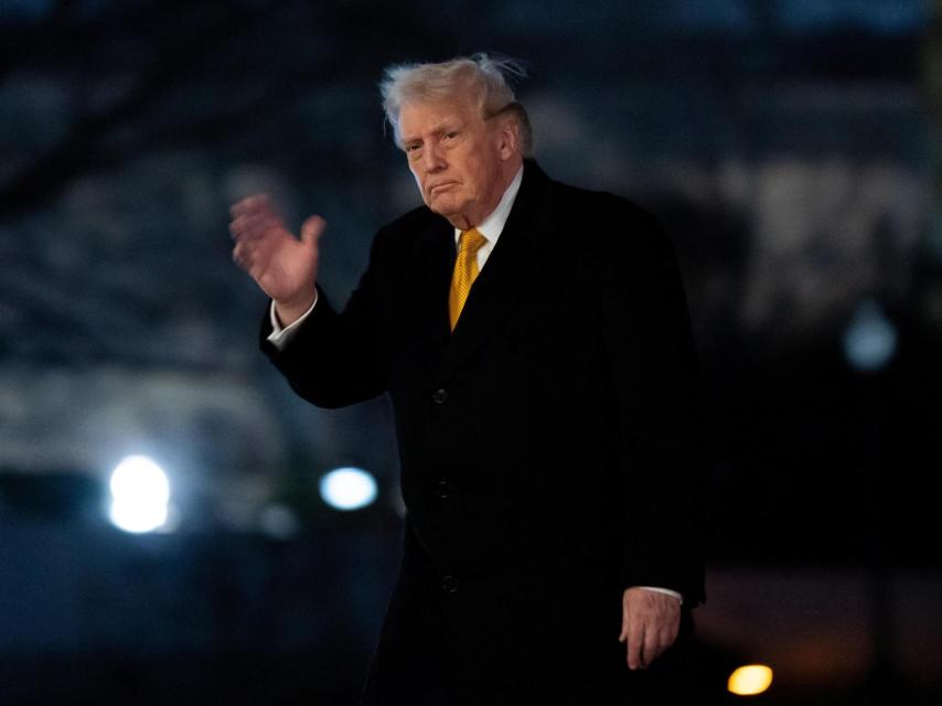 Donald Trump, presidente de Estados Unidos, a su llegada a la Casa Blanca procedente de Mar-A-Lago.