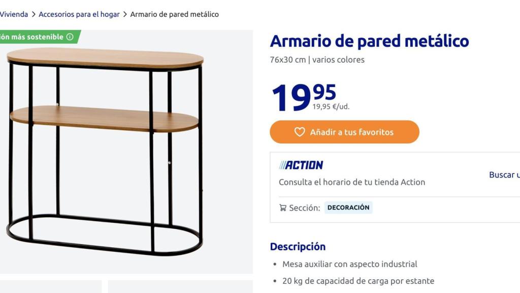 Armario de pared metálico.