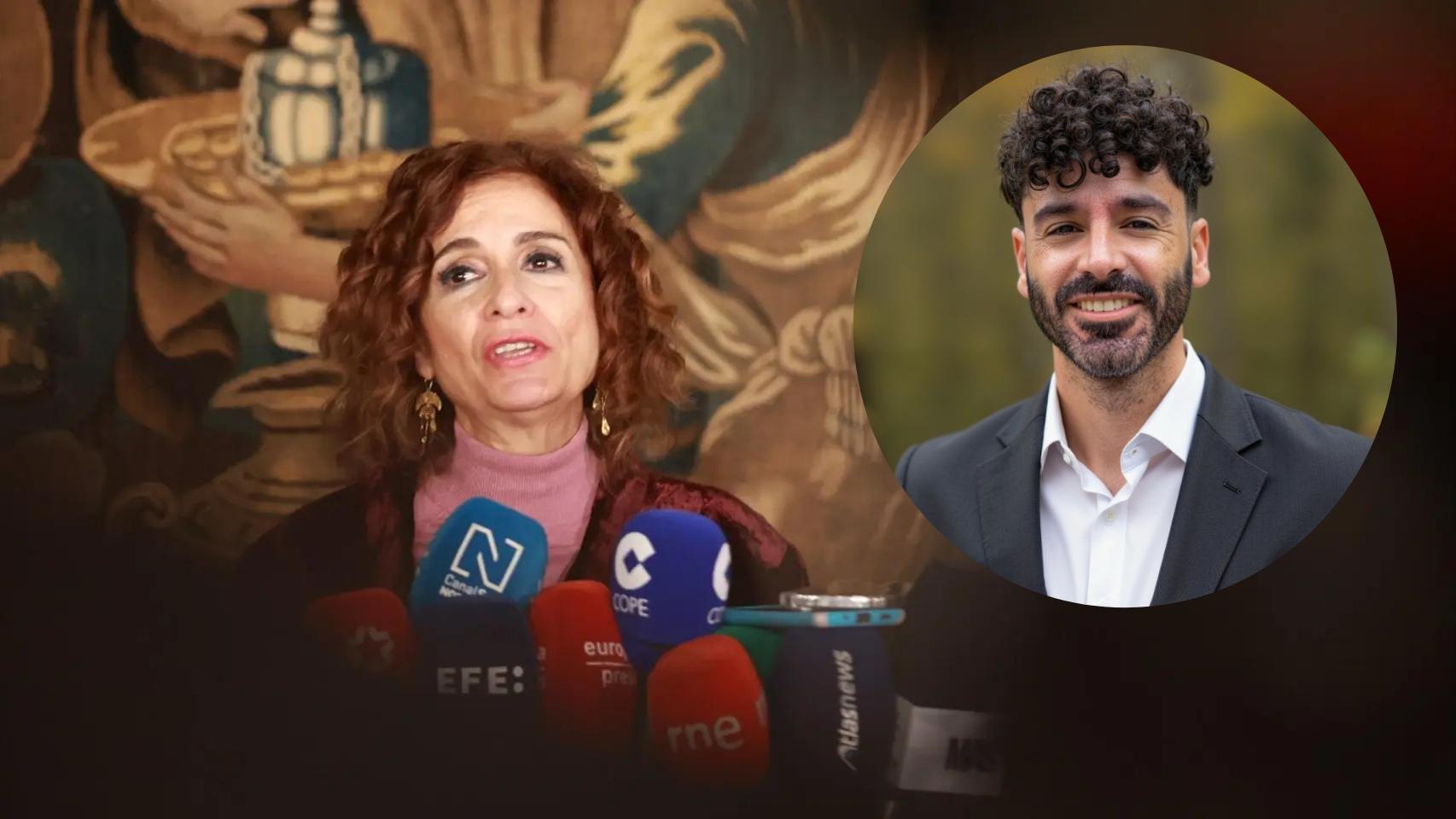 Montaje de Emilio Baena con María Jesús Montero, ministra de Hacienda (EP).
