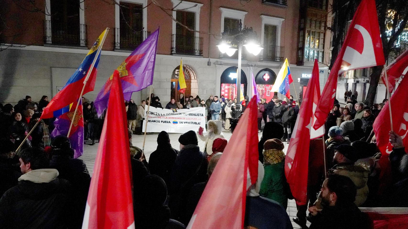 Manifestación contra el ataque de Estados Unidos a Venezuela en Valladolid, este domingo