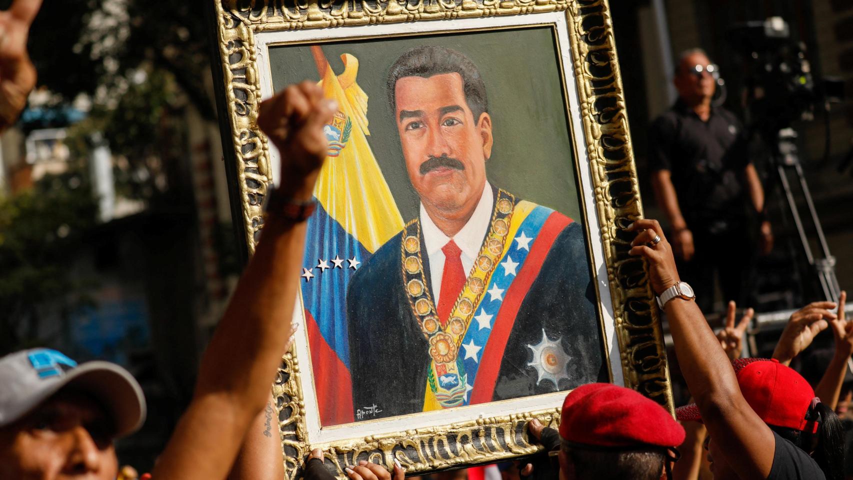 Manifestación a favor de Nicolás Maduro en Caracas, Venezuela.