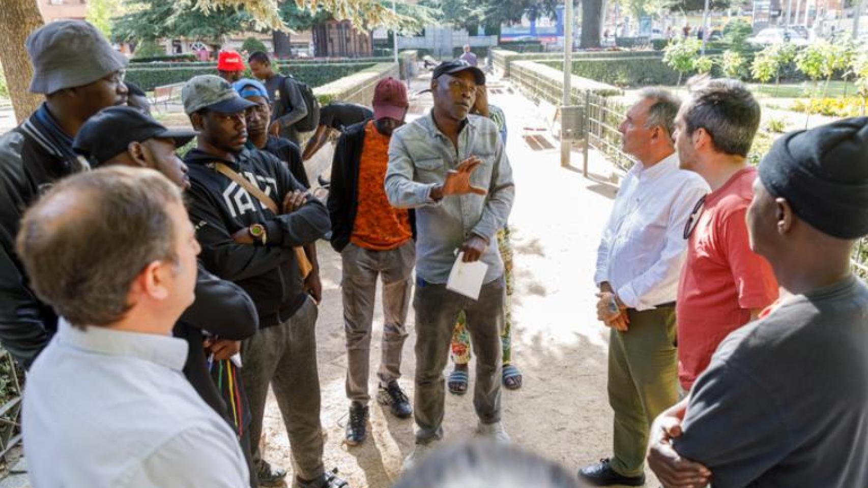 Un grupo de inmigrantes en Segovia