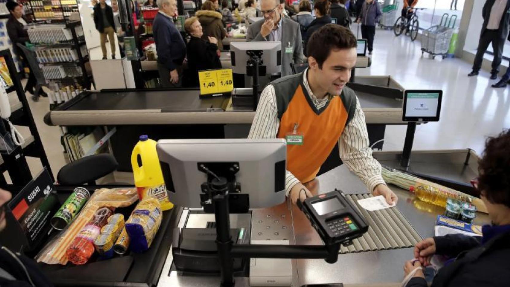 Un cajero de Mercadona.