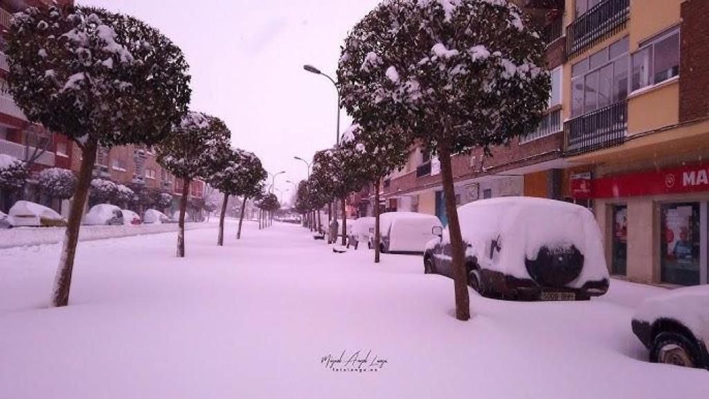 Molina de Aragón tras una fuerte nevada.