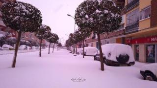Molina de Aragón tras una fuerte nevada.