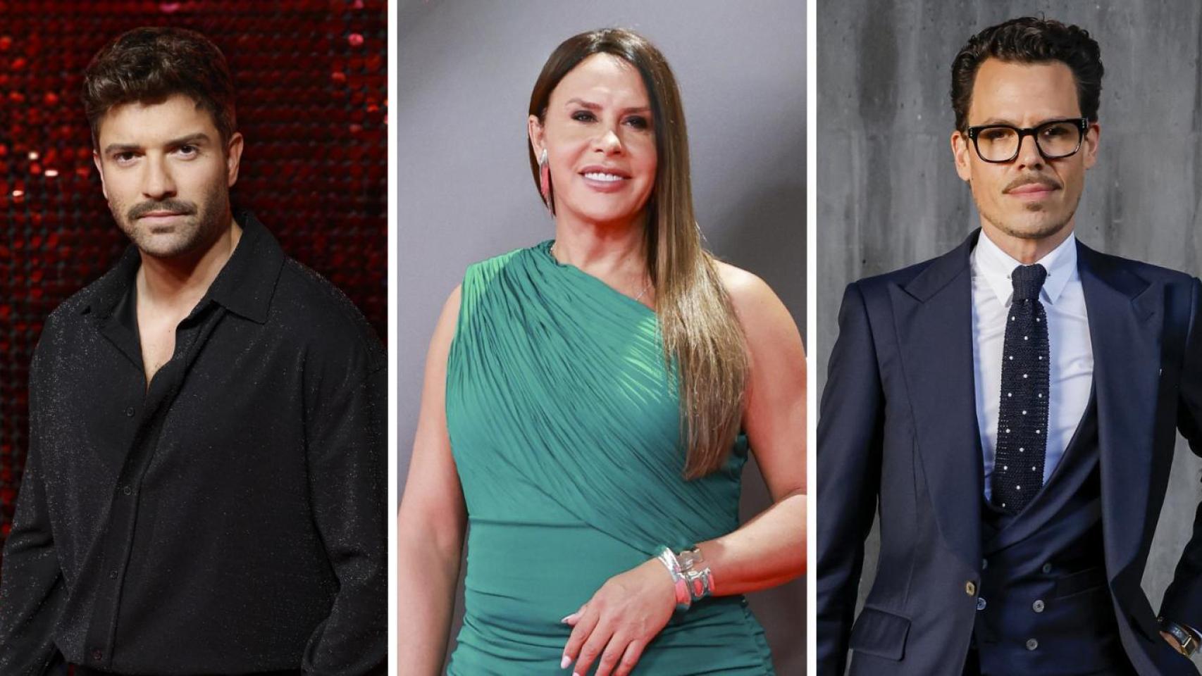 Pablo Alborán, Karla Sofía Gascón y Juan Avellaneda en un montaje de JALEOS.