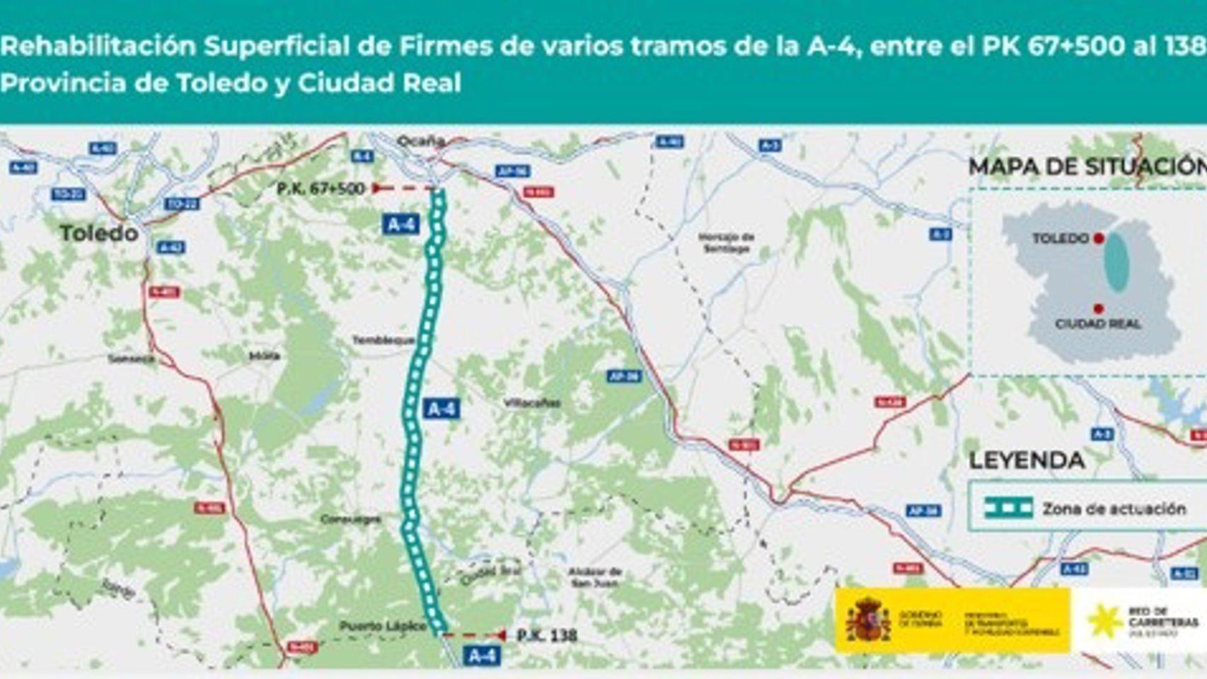 Tramo de la intervención. Foto: Ministerio de Transportes.