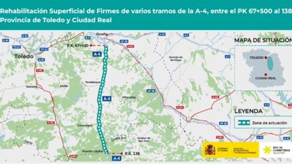 Tramo de la intervención. Foto: Ministerio de Transportes.