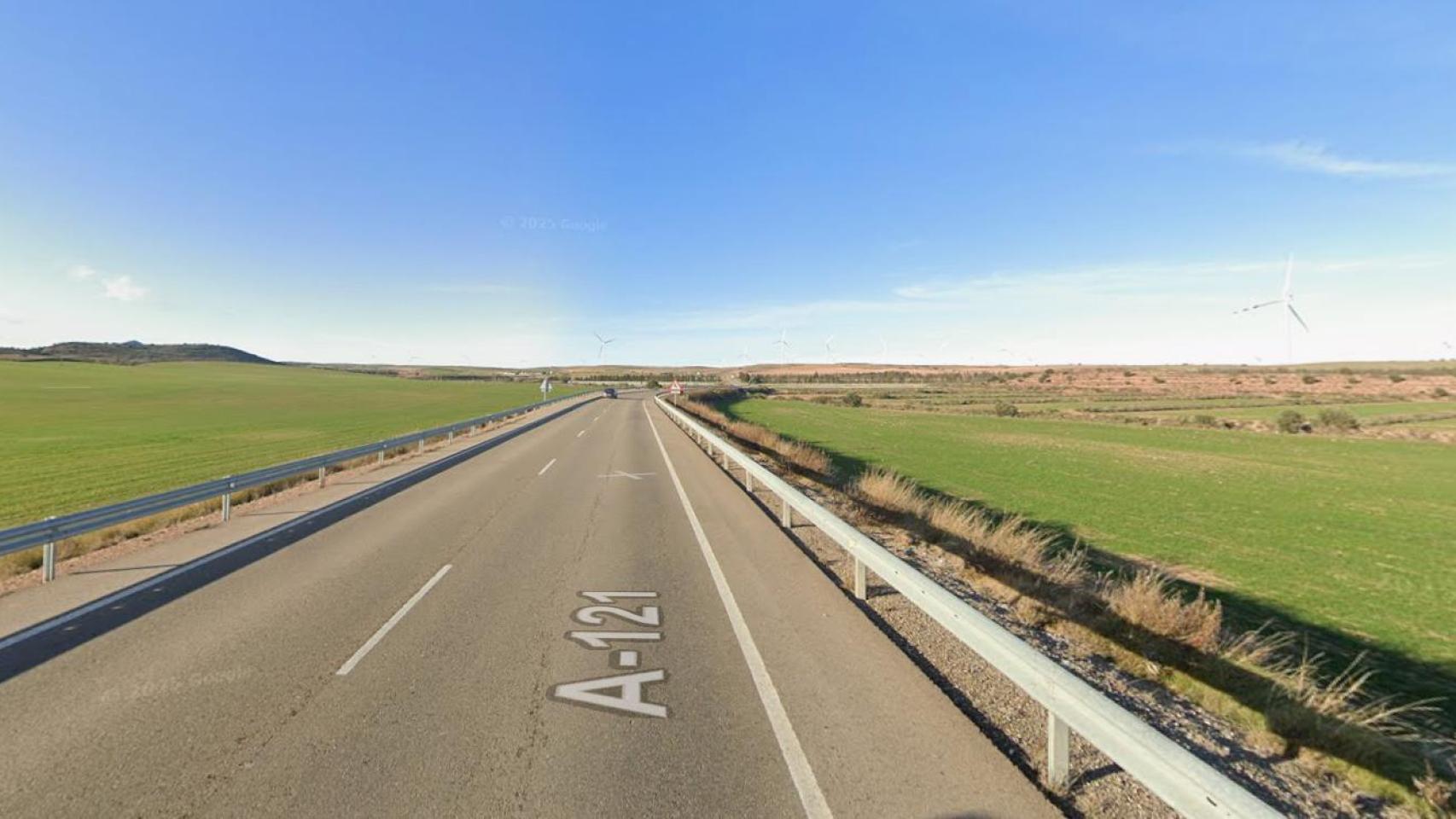 A-121 donde se ha producido el accidente mortal en la provincia de Zaragoza