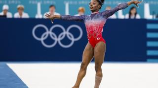 Simone Biles, durante su actuación en los Juegos Olímpicos de París.