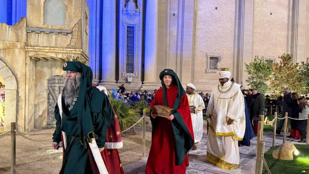 Los Reyes Magos, en el Belén de la plaza del Pilar
