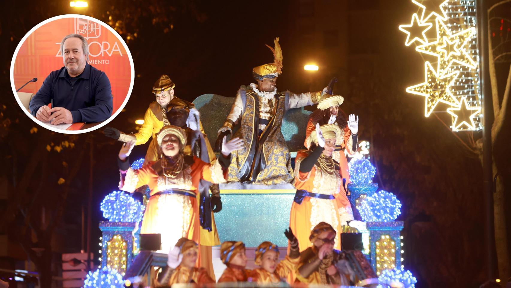 Imagen de la cabalgata de Zamora (JL Leal - Ical) y del alcalde, Francisco Guarido