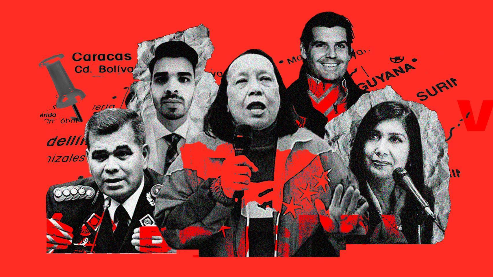 De izquierda a derecha: Vladimir Padrino; su sobrino, Alex Padrino; la hermana de Diosdado Cabello, Glenna del Valle Cabello; Alejandro Betancourt, fundador de Derwick Associatey; y Gladys Gutiérrez Alvarado, embajadora en España.