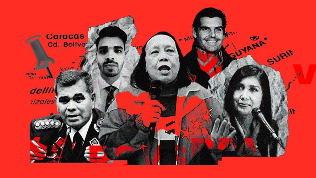 De izquierda a derecha: Vladimir Padrino; su sobrino, Alex Padrino; la hermana de Diosdado Cabello, Glenna del Valle Cabello; Alejandro Betancourt, fundador de Derwick Associatey; y Gladys Gutiérrez Alvarado, embajadora en España.