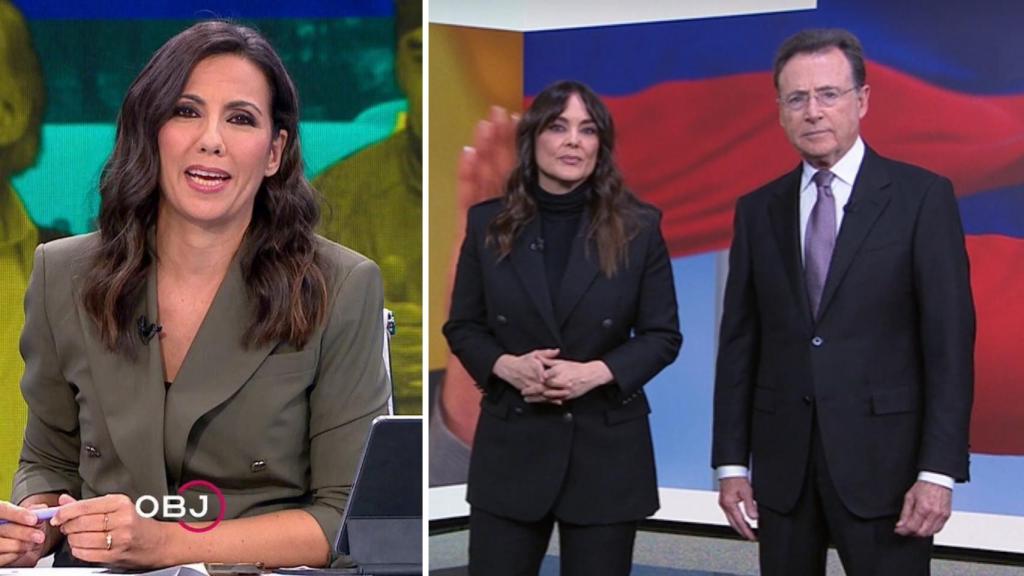 Ana Pastor, a la izquierda, y Mónica Carrillo y Matías Prats, a la derecha, en un montaje de BLUPER.