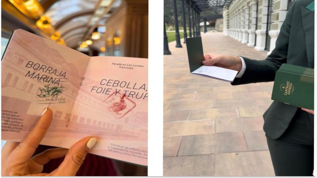 El pasaporte que acompaña el menú de Canfranc Express.