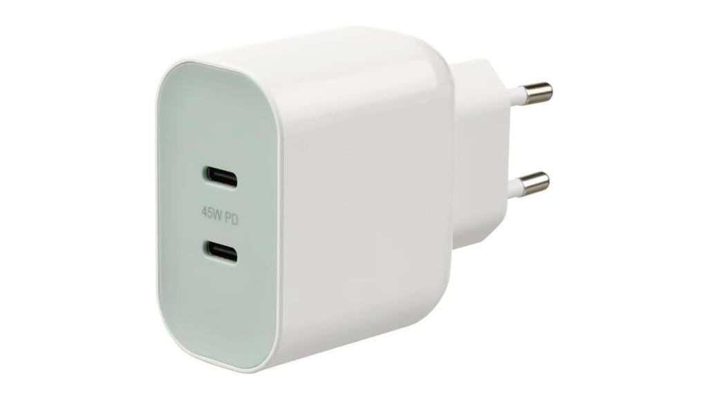 El cargador SJÖSS de 45 W con dos puertos USB tipo-C