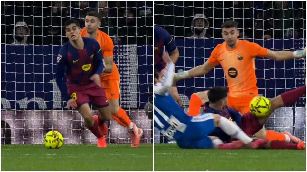 La polémica acción de Joan García con Gerard Martín en el derbi catalán