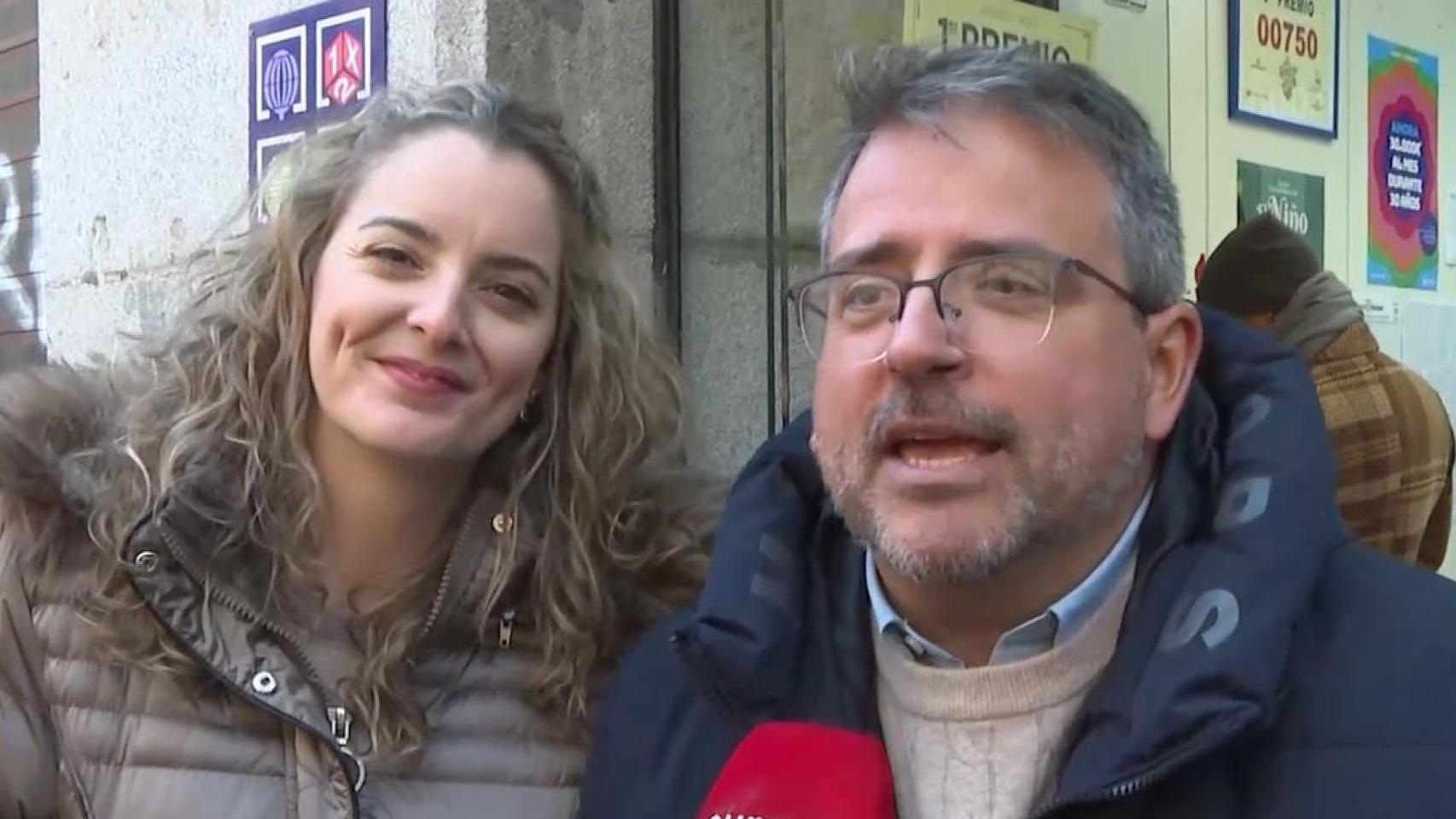 Magalí y Guillermo Madagán durante la celebración del premio del Niño, este 6 de enero de 2026.