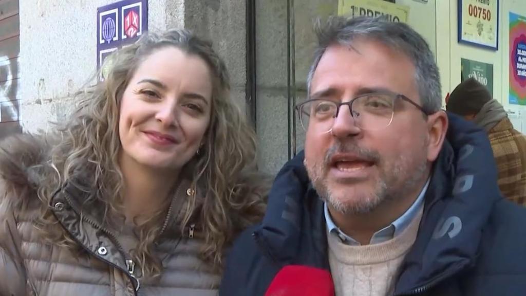 Magalí y Guillermo Madagán durante la celebración del premio del Niño, este 6 de enero de 2026.