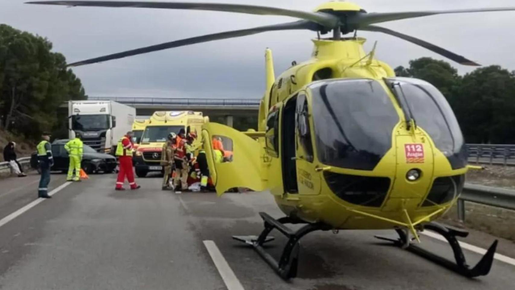 El accidente, en la AP-2.