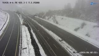 La A-6 en Pedrafita do Cebreiro este 6 de enero.