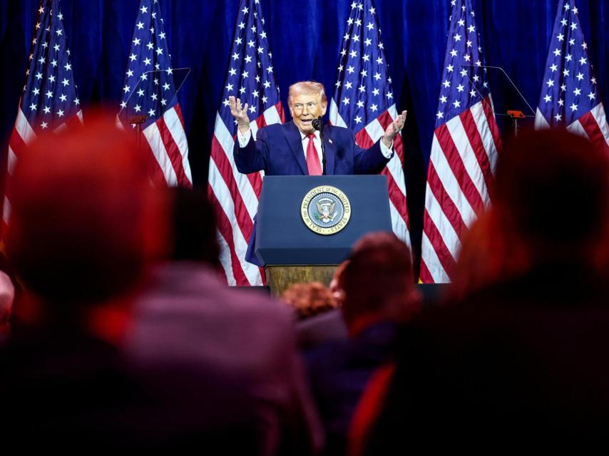 Trump durante una intervención en el Trump-Kennedy Center.