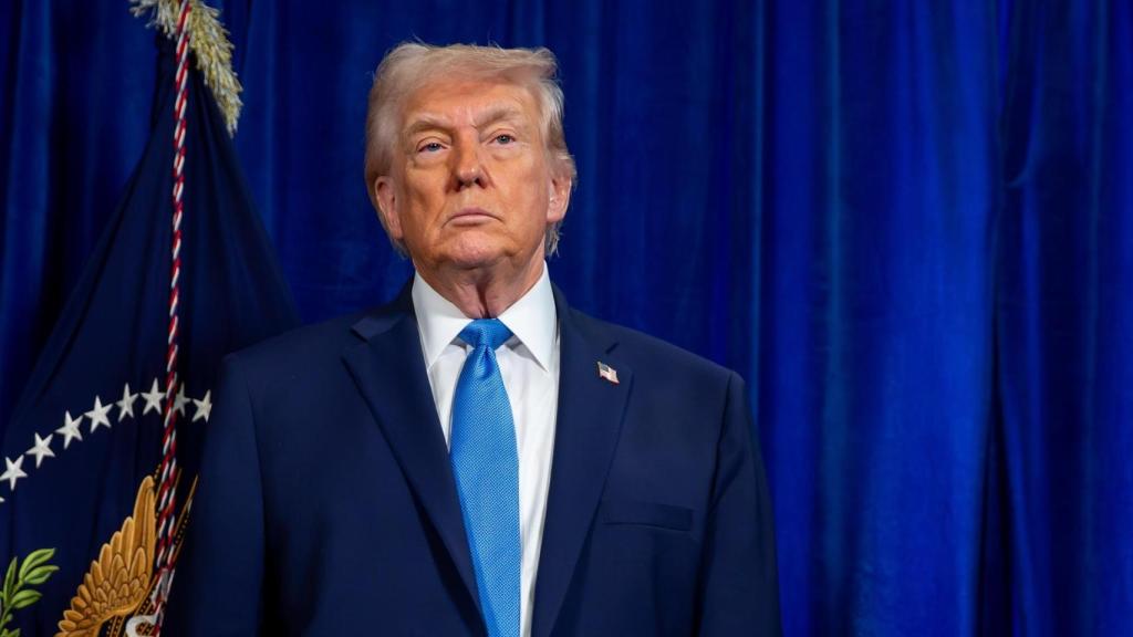 Donald Trump durante una rueda de prensa en su residencia de Mar-a-Lago, en Florida.