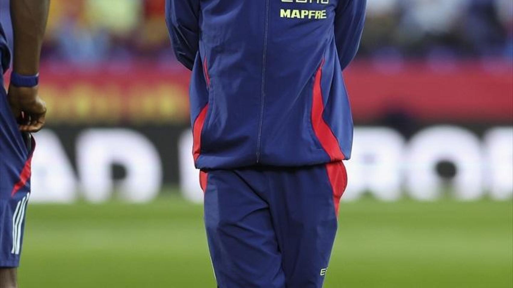 Pedri González, antes de un partido con la Selección
