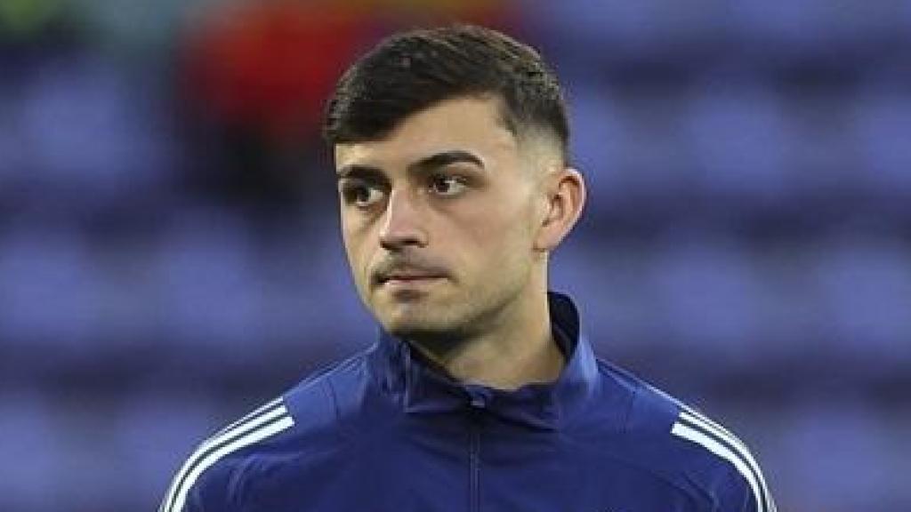 Pedri González, antes de un partido con la Selección